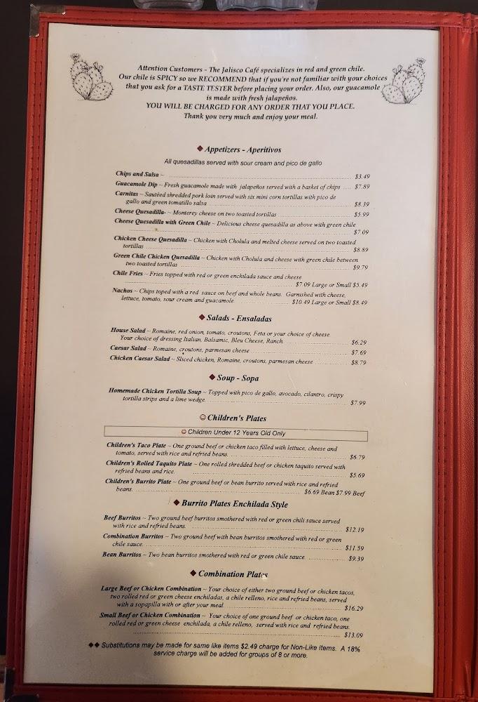 Jalisco Cafe Menu image 3