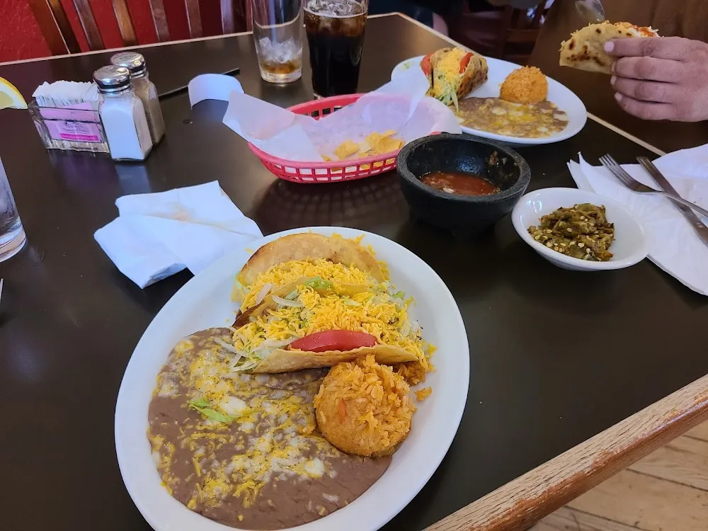 Shredded Beef Tacos Rice and Beans